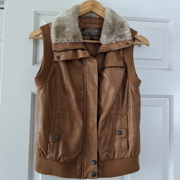 Ci Sono Jackets & Blazers - {Ci Sono} Faux Fur / Leather Vest